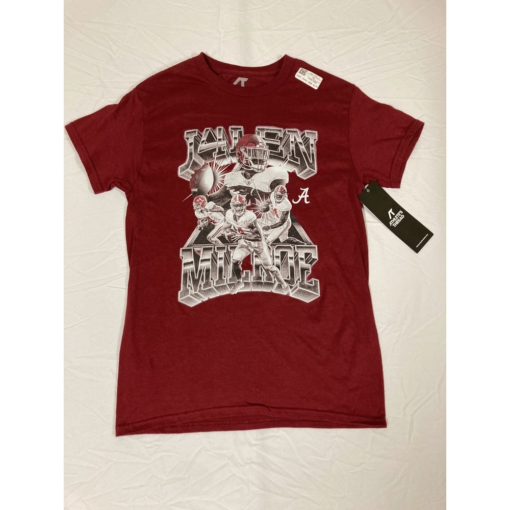 Alabama Crimson Tide Jalen Milroe Athlete's Thread Short Sleeve T-Shirt - Small